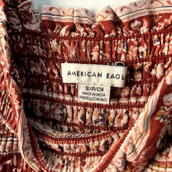 American Eagle Paisley Rust Romper - Picture 3 of 4